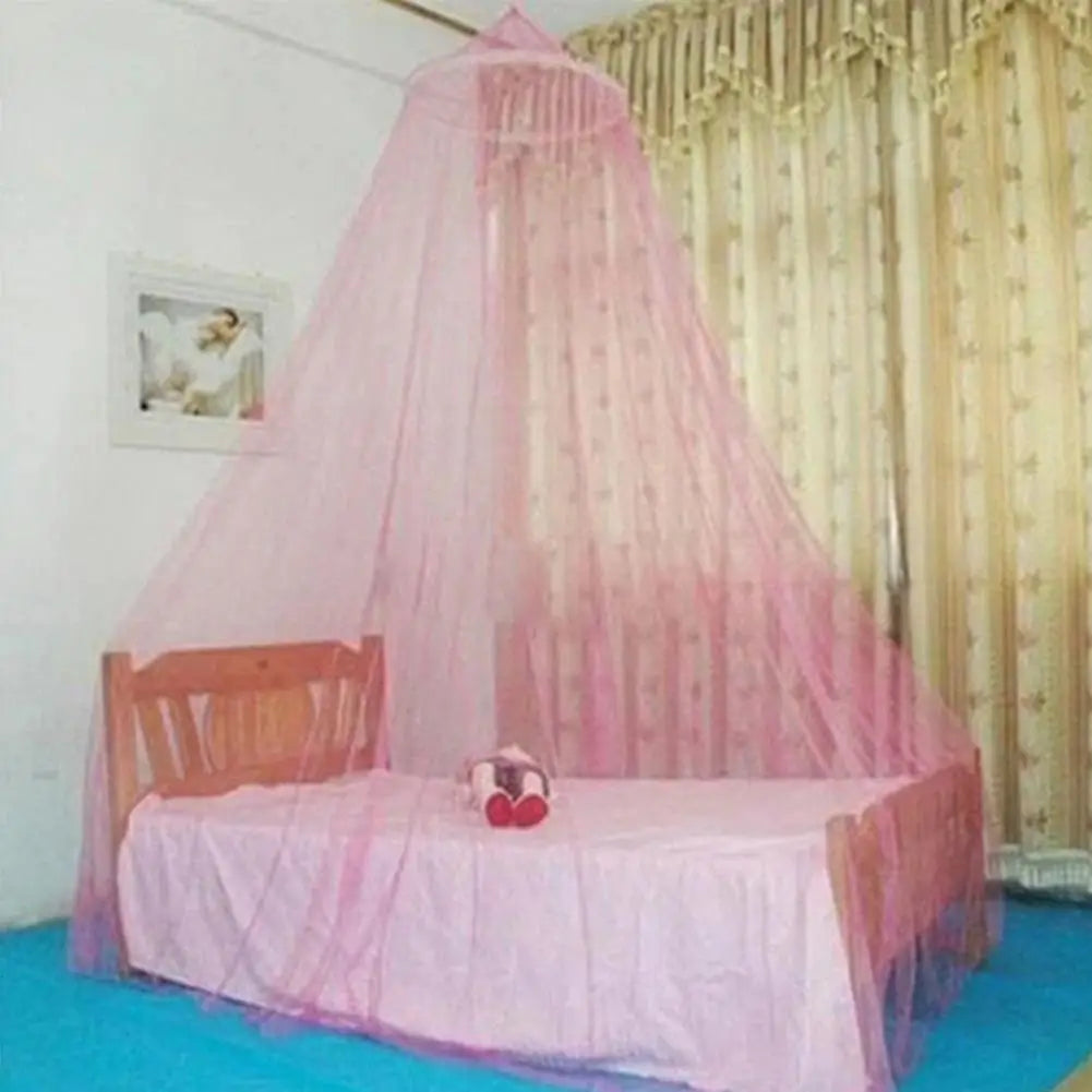 Moustiquaire Dôme Suspendue Princesse – Lit 1 à 2 Places, Rose, Blanc ou Bleu, 250×900cm