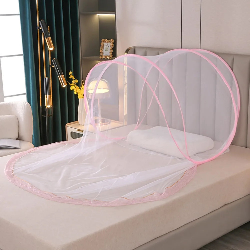 Moustiquaire Pliable Voyage – Filet Anti-Moustiques Tête & Lit Simple, Camping