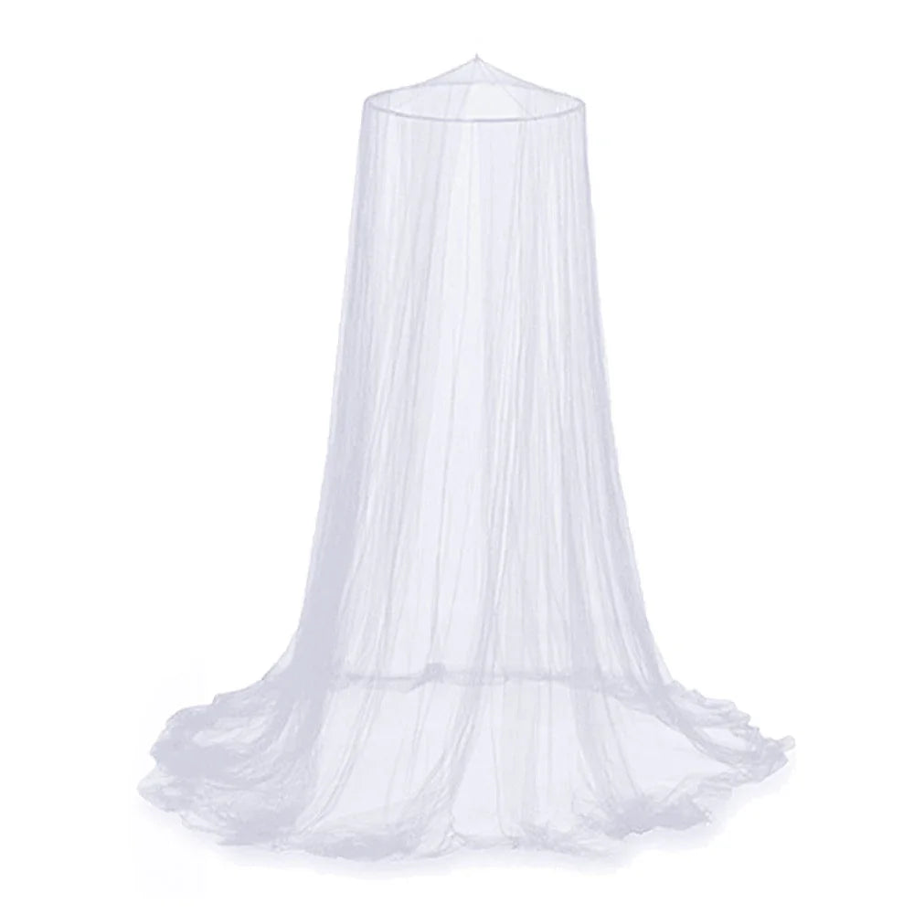 Moustiquaire Dôme Suspendue – Double Ouverture, Blanc, Polyester, 250×900cm