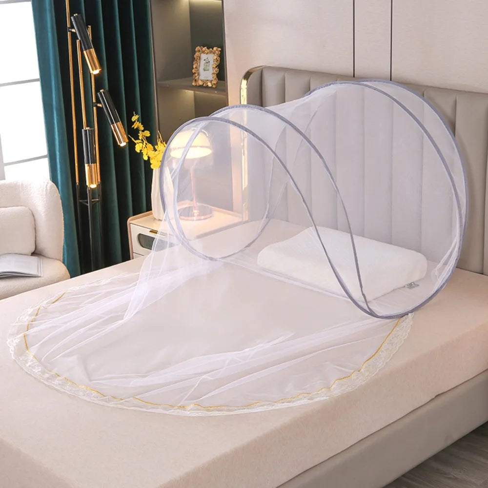 Moustiquaire Pliable Voyage – Filet Anti-Moustiques Tête & Lit Simple, Camping