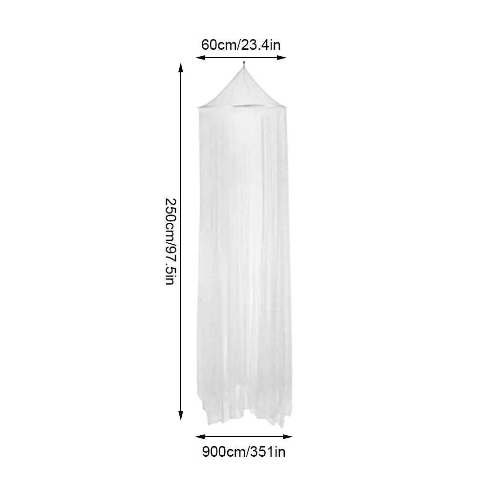 Moustiquaire Dôme Suspendue Princesse – Lit 1 à 2 Places, Rose, Blanc ou Bleu, 250×900cm